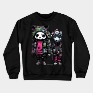 Cyberpunk Panda and Urban Friend, Splash Crewneck Sweatshirt